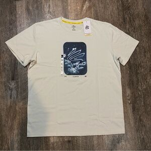 Under Armour Steph Curry Heavyweight T Shirt Cream MSRP $50 - Size XL